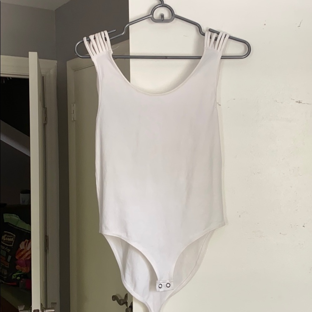 White open back bodysuit